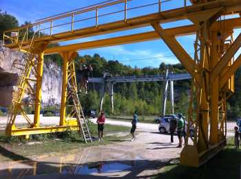 Les carrières d'Euville : le pont roulant rénové