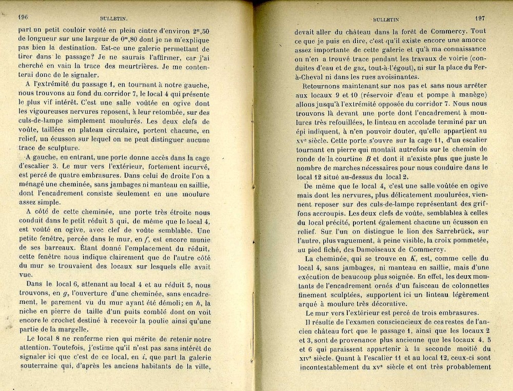 Texte sur l'histoire du chteau bas de Commercy, famille de Saarebrck, damoiseau de Commercy